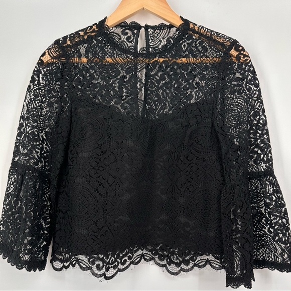 NWT BB Dakota Lace Cropped Blouse - Picture 1 of 5